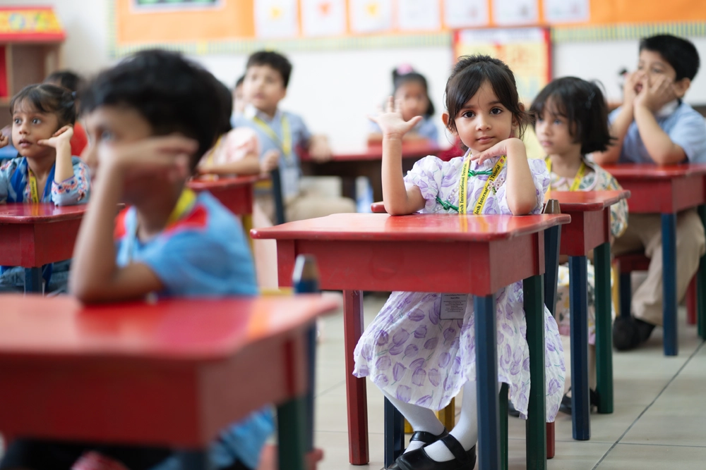 Young students at desk