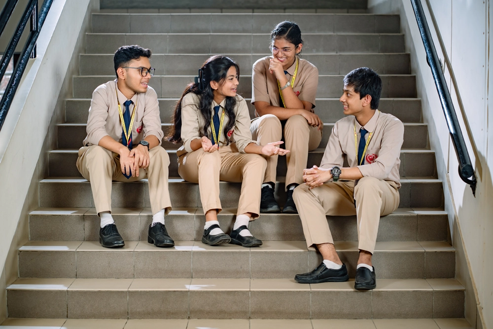 Students on stairs