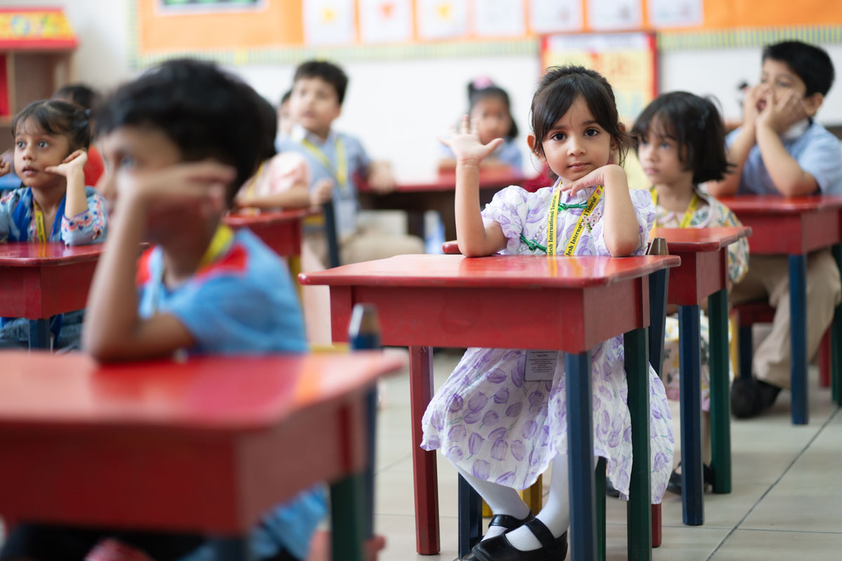 Child learning English
